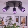 Foren Plafonnier, Spot de plafond LED Noir, 3 lumières, Changeur de couleurs