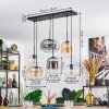 Apedo Suspension, Suspension Ambre, Clair, Fumé, 6 lumières