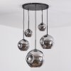 Ripoll Suspension, Boule lumineuse, Suspension Chrome, Fumé, 5 lumières