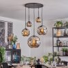 Ripoll Suspension, Boule lumineuse, Suspension Chrome, Fumé, 5 lumières