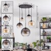 Koyoto Suspension, Boule lumineuse, Suspension Ambre, Clair, Fumé, 5 lumières