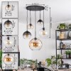 Koyoto Suspension, Boule lumineuse, Suspension Ambre, Clair, Fumé, 5 lumières