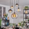 Koyoto Suspension, Boule lumineuse, Suspension Ambre, Clair, Fumé, 5 lumières