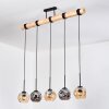 Ripoll Suspension, Boule lumineuse, Suspension Écru, Noir, 5 lumières