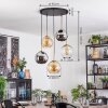 Koyoto Suspension, Boule lumineuse, Suspension Or, Noir, 5 lumières