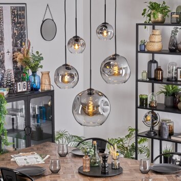 Ripoll Suspension, Boule lumineuse, Suspension Clair, Fumé, 5 lumières