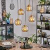 Koyoto Suspension, Boule lumineuse, Suspension Or, Noir, 5 lumières