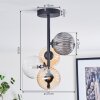 Chehalis Plafonnier, Boule lumineuse Ambre, Clair, Fumé, 4 lumières