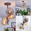 Chehalis Plafonnier, Boule lumineuse Ambre, Fumé, 4 lumières