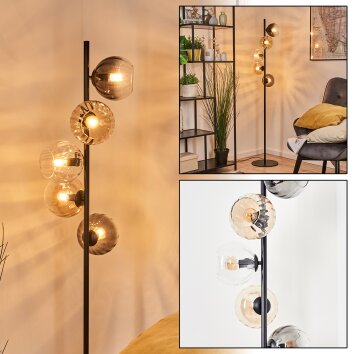 Koyoto Boule lumineuse, Lampadaire Ambre, Clair, Fumé, 5 lumières