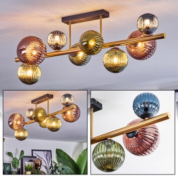 Chehalis Plafonnier, Boule lumineuse Or, Noir, 8 lumières