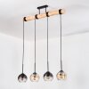 Koyoto Suspension, Boule lumineuse, Suspension Écru, Noir, 4 lumières