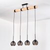 Koyoto Suspension, Boule lumineuse, Suspension Écru, Noir, 4 lumières