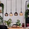 Koyoto Suspension, Boule lumineuse, Suspension Écru, Noir, 4 lumières