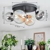 Chehalis Plafonnier, Boule lumineuse Ambre, Clair, Fumé, 4 lumières