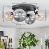 Chehalis Plafonnier, Boule lumineuse Ambre, Clair, Fumé, 4 lumières