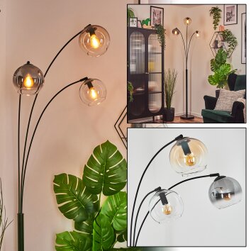 Koyoto Boule lumineuse, Lampadaire Ambre, Clair, Fumé, 3 lumières