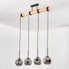 Ripoll Suspension, Boule lumineuse, Suspension Écru, Noir, 4 lumières
