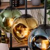 Ripoll Suspension, Boule lumineuse, Suspension Écru, Noir, 4 lumières