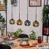 Ripoll Suspension, Boule lumineuse, Suspension Écru, Noir, 4 lumières