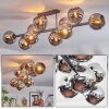 Koyoto Plafonnier, Boule lumineuse Chrome, Fumé, 10 lumières