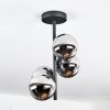 Chehalis Plafonnier, Boule lumineuse Chrome, Fumé, 4 lumières