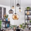 Koyoto Suspension, Boule lumineuse, Suspension Ambre, Clair, Fumé, 5 lumières