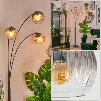 Koyoto Boule lumineuse, Lampadaire Clair, Fumé, 3 lumières