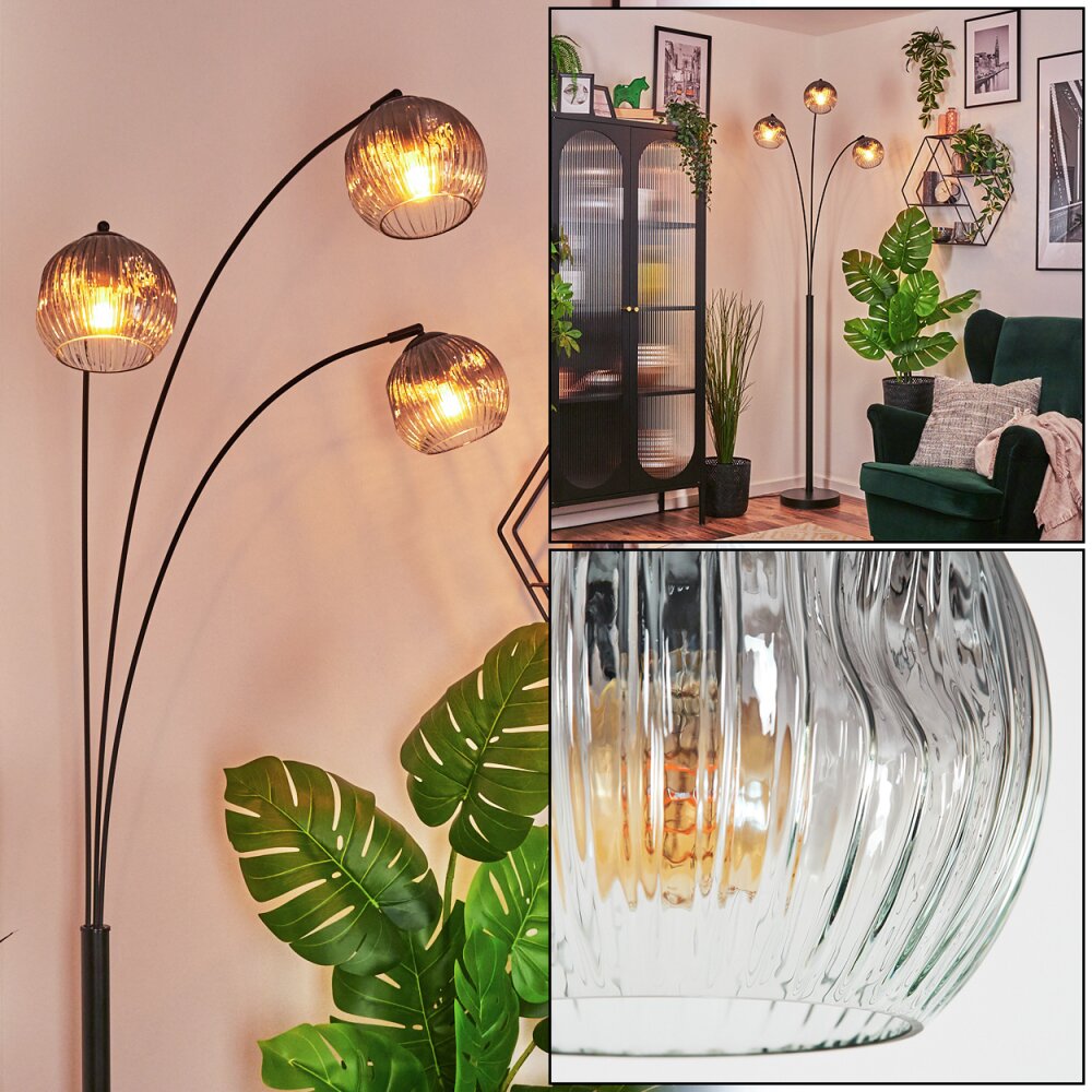 Ripoll Boule lumineuse, Lampadaire Clair, Fumé, 3 lumières main product photo