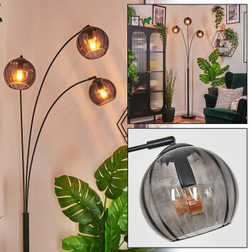Koyoto Boule lumineuse, Lampadaire Fumé, 3 lumières