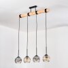 Koyoto Suspension, Boule lumineuse, Suspension Écru, Noir, 4 lumières