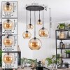 Koyoto Suspension, Boule lumineuse, Suspension Ambre, 5 lumières