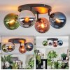 Gastor Plafonnier, Boule lumineuse Bleu, Chrome, Vert, Cuivré, Fumé, 4 lumières