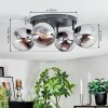 Gastor Plafonnier, Boule lumineuse Chrome, Clair, Fumé, 4 lumières