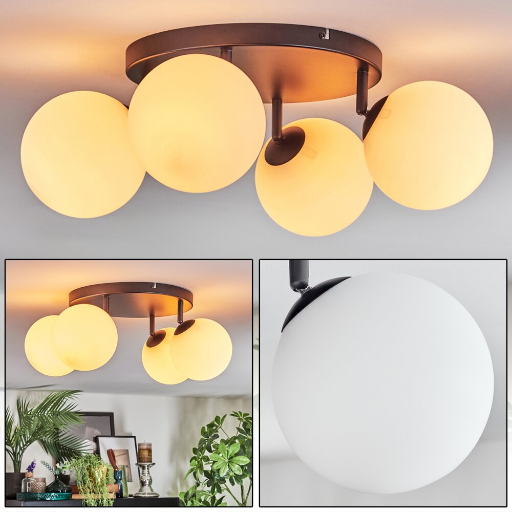 Gastor Plafonnier, Boule lumineuse Blanc, 4 lumières main product photo