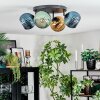 Koyoto Plafonnier, Boule lumineuse Bleu, Or, Vert, 4 lumières
