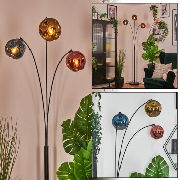 Ripoll Boule lumineuse, Lampadaire Bleu, Or, Cuivré, 3 lumières