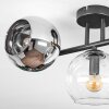 Koyoto Plafonnier, Boule lumineuse Ambre, Chrome, Clair, Fumé, 3 lumières