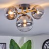 Chehalis Plafonnier, Boule lumineuse Or, Noir, 3 lumières