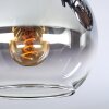 Koyoto Plafonnier, Boule lumineuse Chrome, Clair, Fumé, 3 lumières