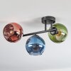 Koyoto Plafonnier, Boule lumineuse Bleu, Vert, Cuivré, 3 lumières