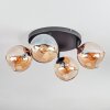 Koyoto Plafonnier, Boule lumineuse Ambre, 4 lumières