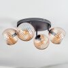 Koyoto Plafonnier, Boule lumineuse Ambre, 4 lumières