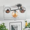 Gastor Plafonnier, Boule lumineuse Ambre, Fumé, 3 lumières