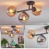 Gastor Plafonnier, Boule lumineuse Ambre, Clair, Fumé, 3 lumières