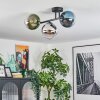 Gastor Plafonnier, Boule lumineuse Bleu, Chrome, Vert, Clair, Fumé, 3 lumières