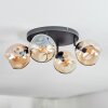 Ripoll Plafonnier, Boule lumineuse Ambre, 4 lumières