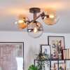Gastor Plafonnier, Boule lumineuse Ambre, Clair, Fumé, 3 lumières