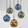 Ripoll Suspension, Boule lumineuse, Suspension Bleu, Or, Vert, 5 lumières