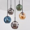 Ripoll Suspension, Boule lumineuse, Suspension Ambre, Bleu, Chrome, Vert, Fumé, 5 lumières